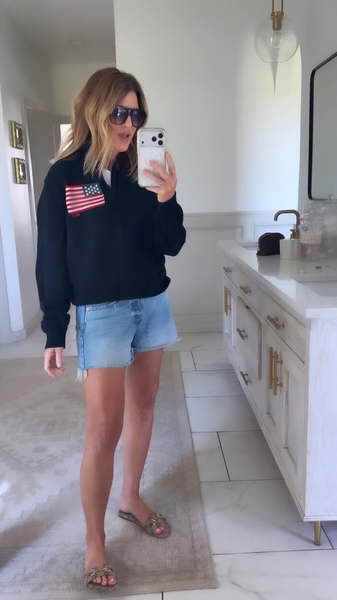 Cannot get over this flag sweater 
I’m in a men’s medium

#LTKOver40