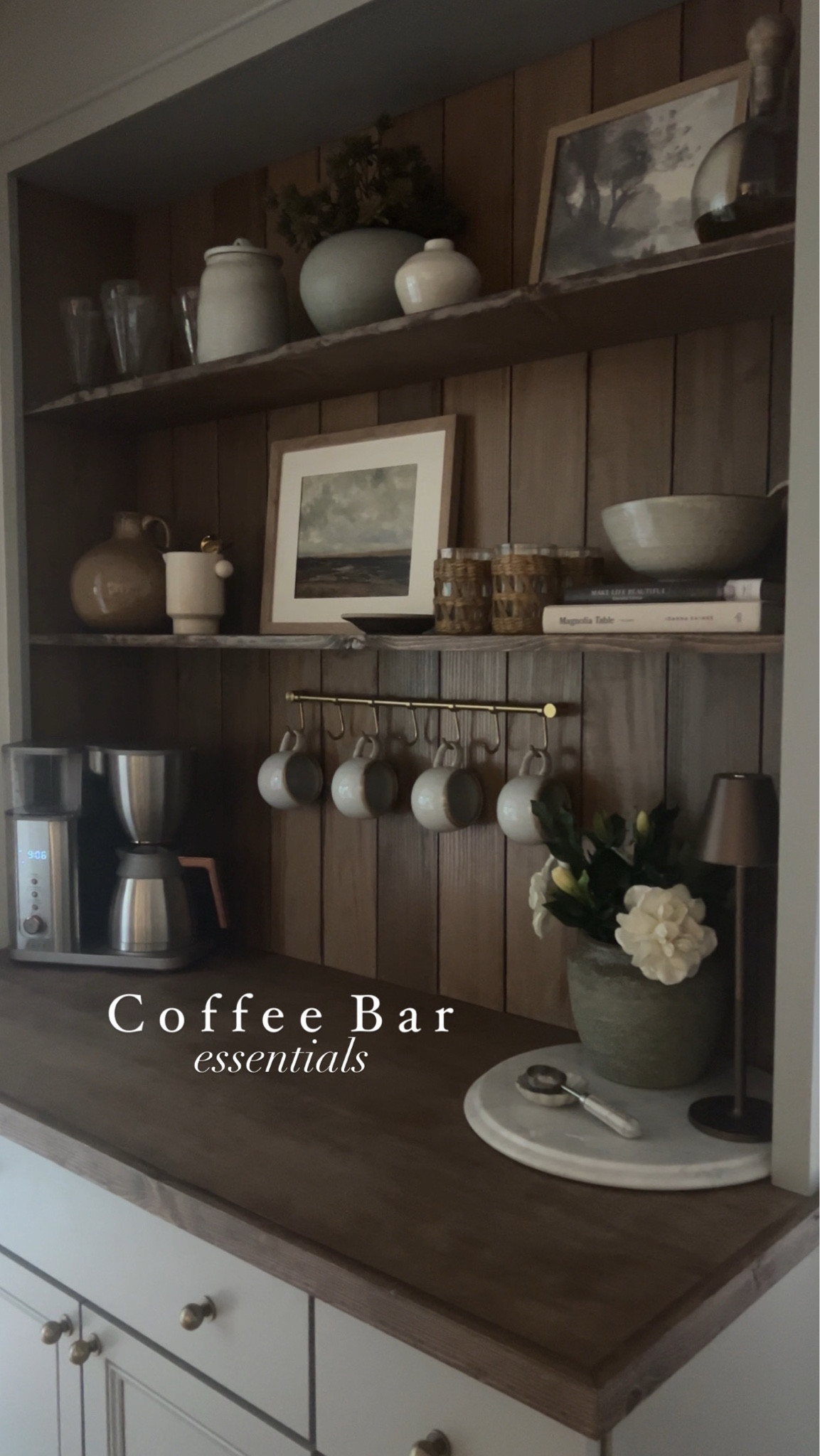 DIY coffee bar | home decor | coffee station | WiFi coffee bar | cafe | mugs | mug rail | kitchen rail | planter | gardenia | gallery frame | art | glazed bowl | pitcher | woven tumblers | rechargeable lamp | amazon finds | home decor | Target 

#LTKFindsUnder50 #LTKFindsUnder100 #LTKHome