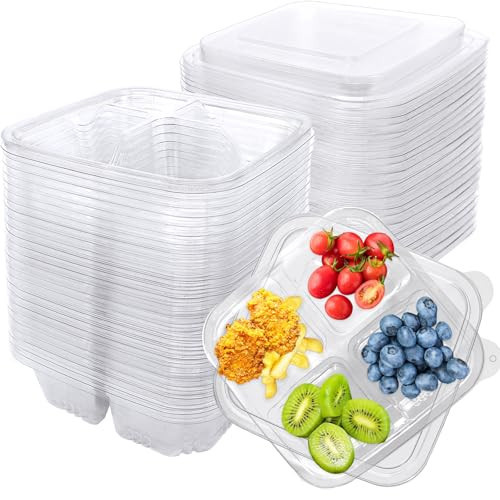 Cmaqpw 30 Pcs Bento Snack Containers,4 Compartment Meal Prep Lunch Containers with Lids,Food Storage Containers for Food Storage School Work Travel | Amazon (US)
