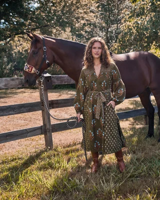 Organic Cotton Tallulah Dress in | Women's Tall 3X | Green | | Printfresh