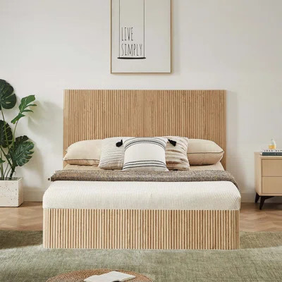 Lift Up Storage Bed,Hydraulic Storage,with Corrugated Curves | Wayfair North America