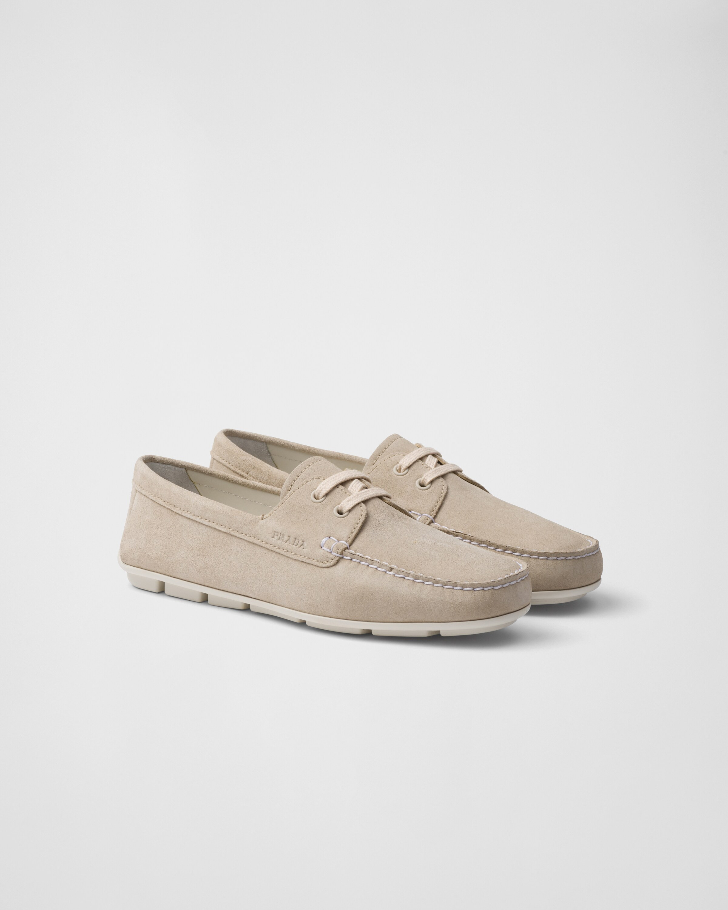 Suede driving shoes | Prada US