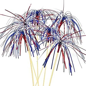 YSSAI 4th of July Cocktail Picks 100 Counts 4.7 Inch Firework Design Red White Blue Firework Pick... | Amazon (US)