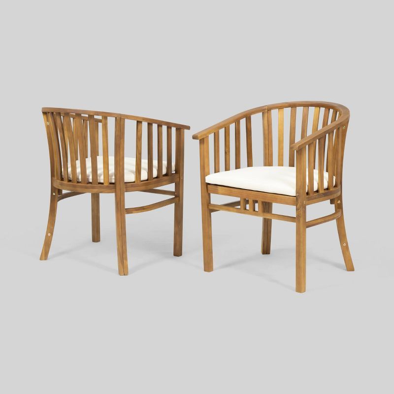 2pk Alondra Wooden Patio Dining Chairs - Christopher Knight Home | Target