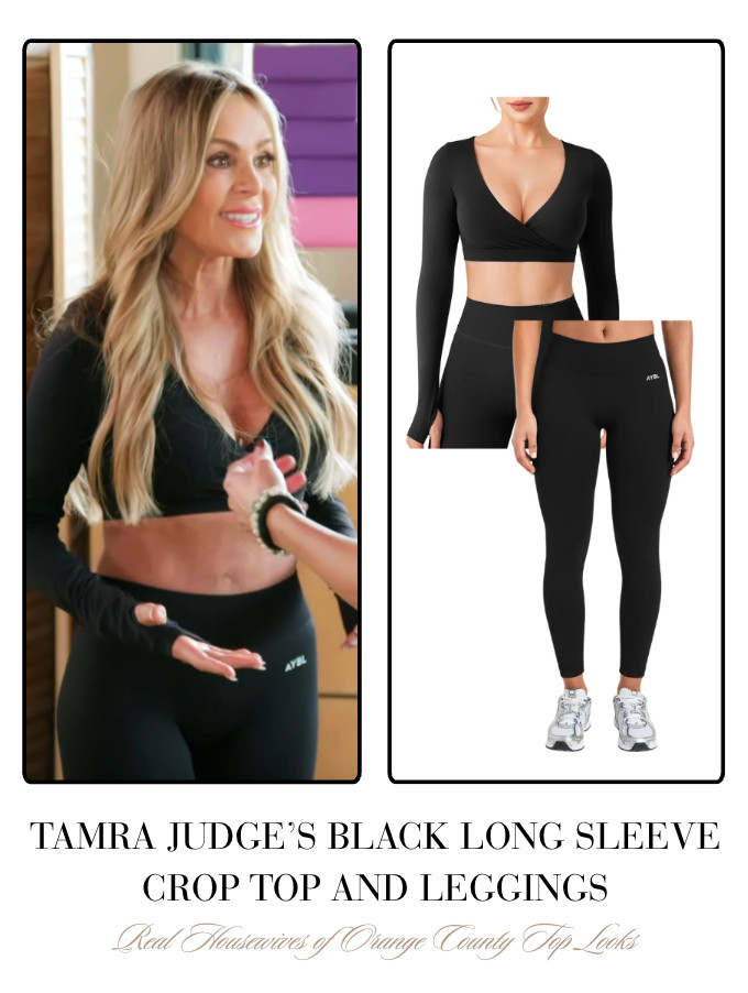 Tamra Judge's Black Long Sleeve Crop Top // Leggings by ABYL 

 