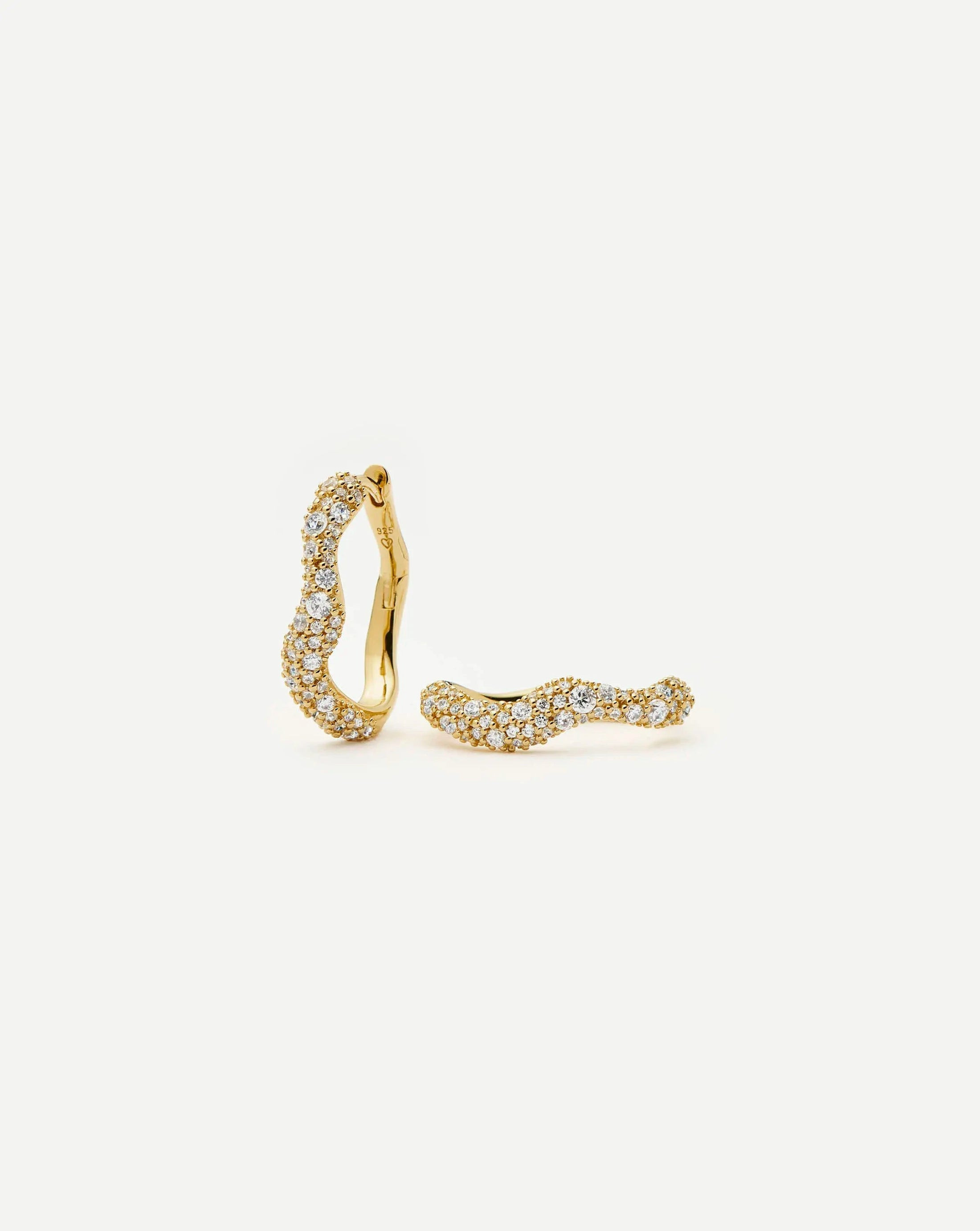 Molten Snow Small Hoop Earrings | 18ct Gold Vermeil Earrings | Missoma UK