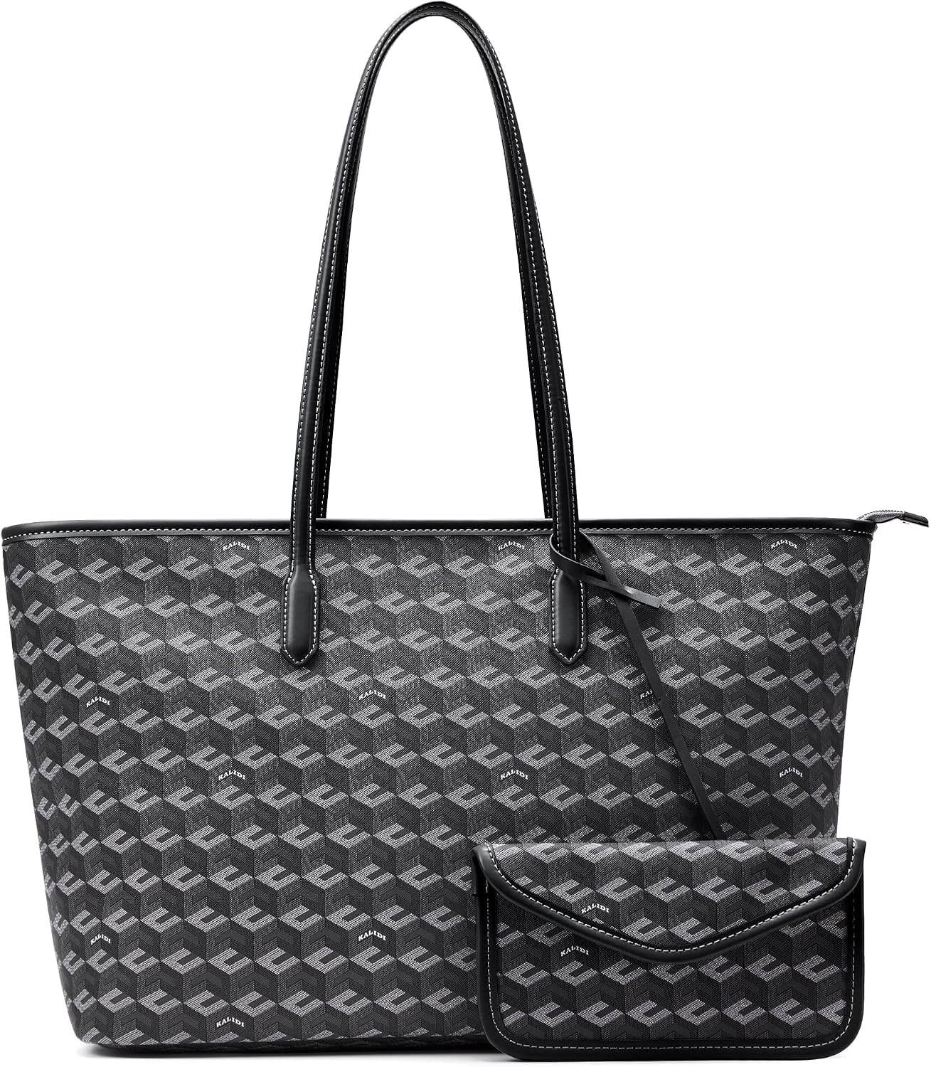 KALIDI 3D Cube Tote Bag Cubic Garden Monogram Print Leather Women Weekender Bag Shopper Handbags Purses with Top Handle | Amazon (US)
