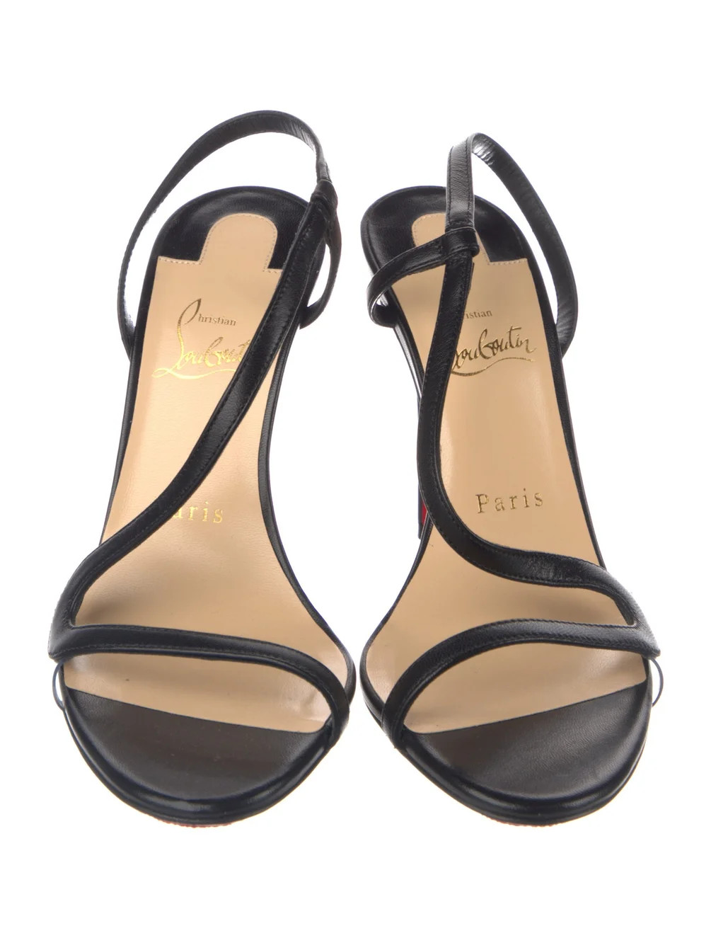 Christian Louboutin Leather Slingback Sandals - Black Sandals, Shoes - CHT536699 | The RealReal | The RealReal