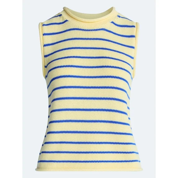 Free Assembly Women's Roll Neck Cotton Sweater Shell, Lightweight, Sizes XS-XXL | Walmart (US)