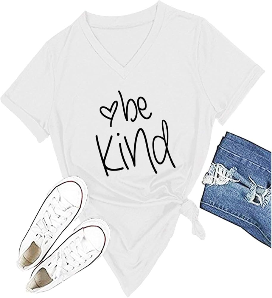 Be Kind T Shirts Women Cute Graphic Blessed Shirt Funny Inspirational Teacher Fall Tees Tops | Amazon (US)