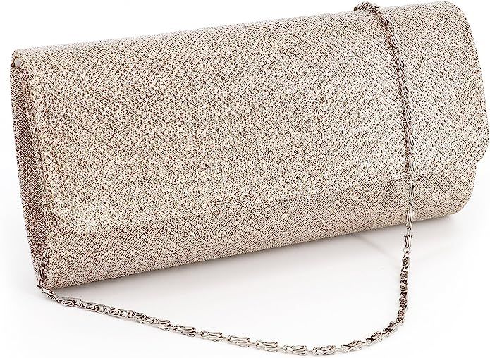 Naimo Flap Dazzling Small Clutch Bag Evening Bag With Detachable Chain | Amazon (US)