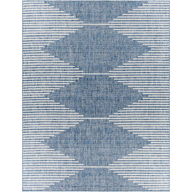 Livabliss Eagean 8 x 10 (ft) Polypropylene Navy Rectangular Indoor/Outdoor Geometric Mid-Century ... | Lowe's