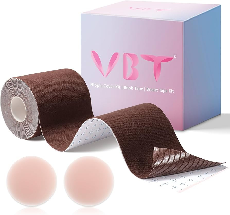 VBT Boob Tape - Breast Lift Tape, Body Tape for Breast Lift w 2 Pcs Silicone Breast Reusable Adhe... | Amazon (US)