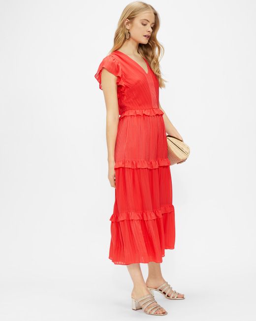 Ruffle Detail Tiered Midi Dress | Ted Baker (US)