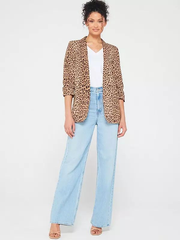 PIECES Leopard Print Blazer - Multi | Very (UK)