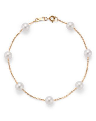 Bloomingdale's Fine Collection Cultured Freshwater Pearl Station Bracelet in 14K Yellow Gold   | ... | Bloomingdale's (US)