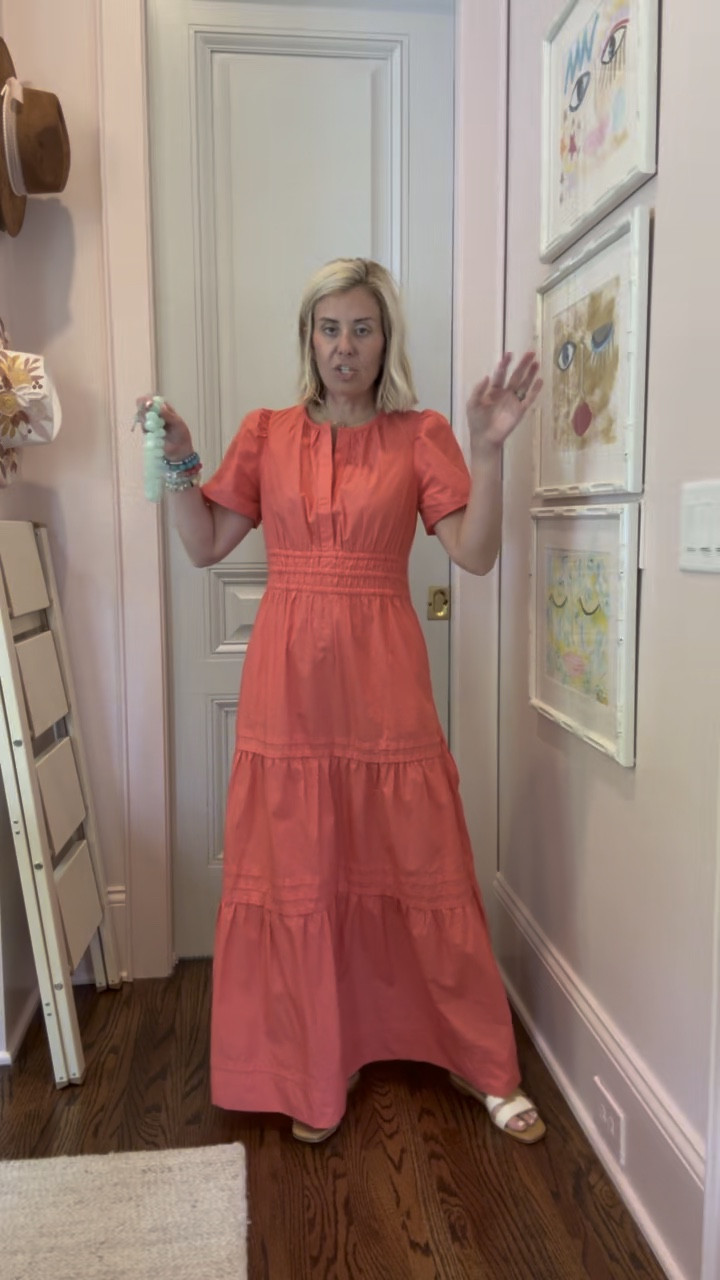 The most flattering dress that comes in so many colors and it’s affordable! That makes it a yes dress! I’m in xs & 8 sandal. 
*Use my code Catherine20 at Allie + Bess 
￼

#LTKSeasonal #LTKmomlife #LTKgrwm