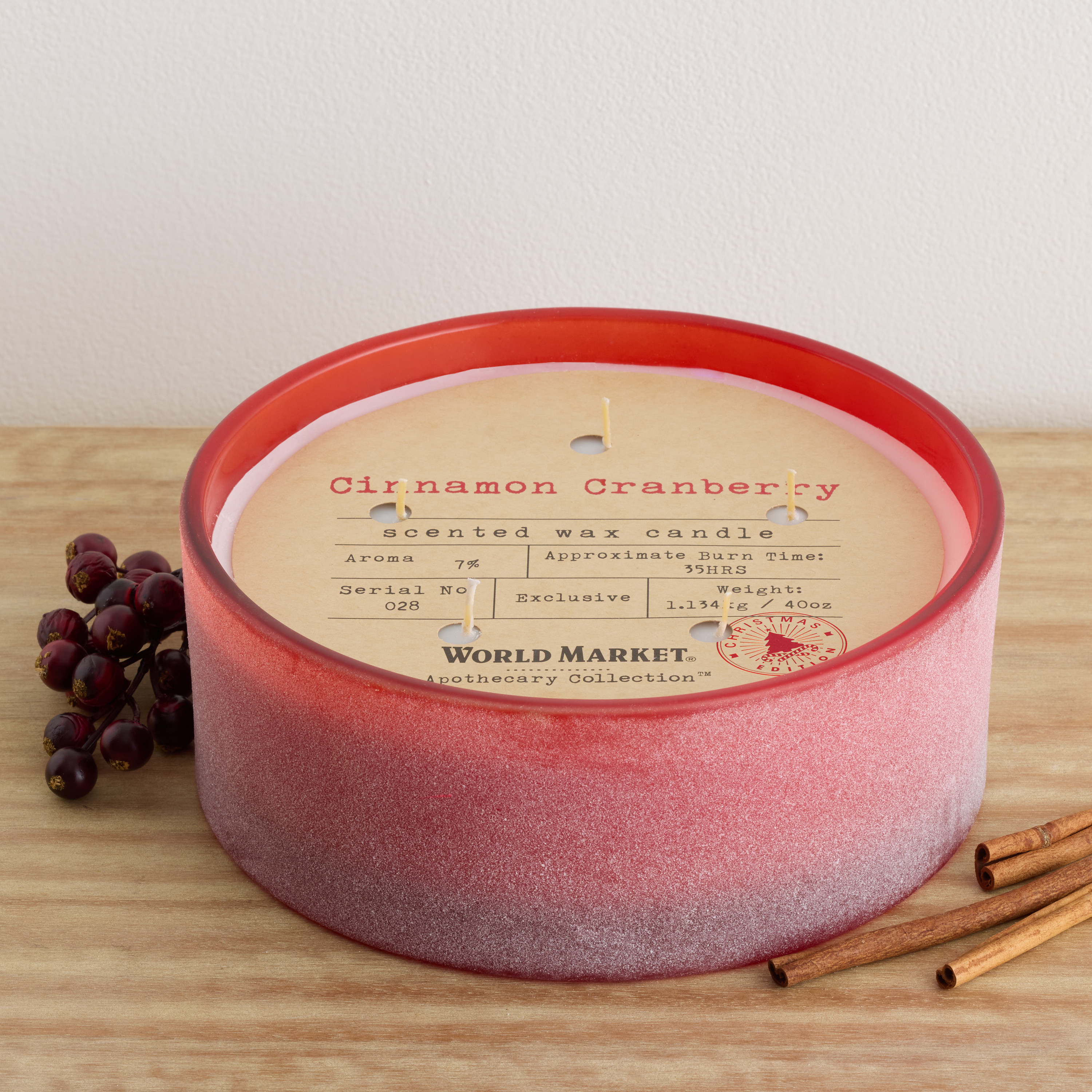 Apothecary Cinnamon Cranberry 5 Wick Scented Candle | World Market