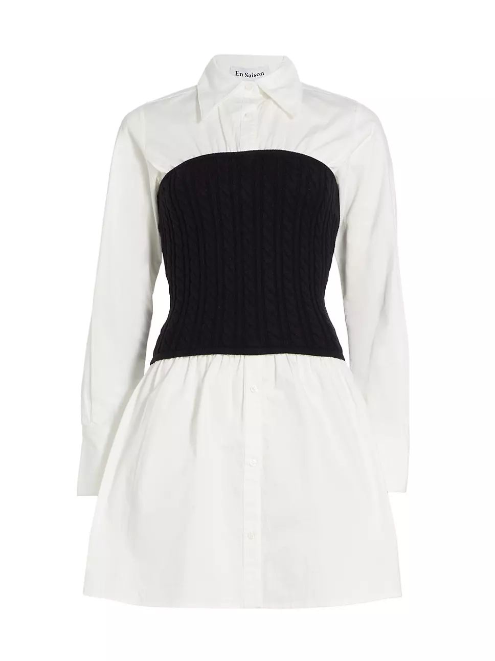 Waverly Cotton & Cable-Knit Shirtdress | Saks Fifth Avenue