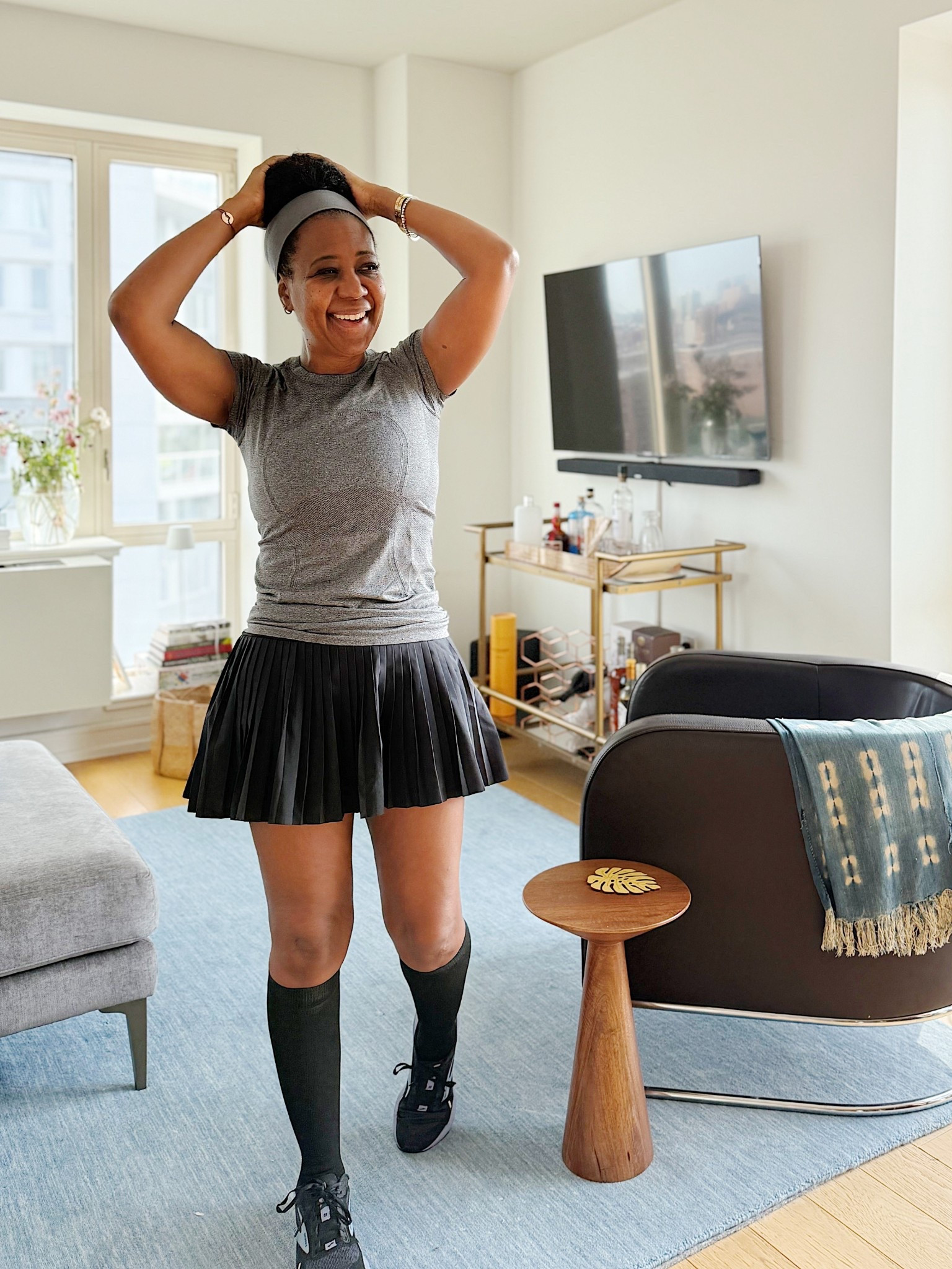 I usually wear tennis skirts to workout in because I usually run errands when I leave the gym and I feel more comfortable running around the city in a skirt than legging or shorts. 

#LTKOver40 #LTKActive #LTKPetite
