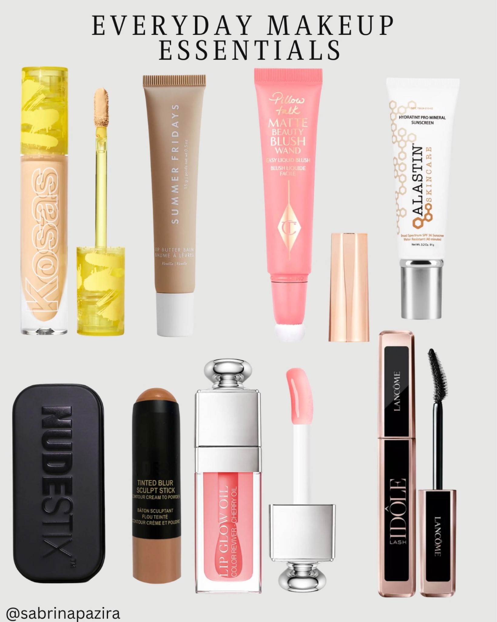 Everyday makeup essentials, Kosas, summer Fridays, Charlotte tilbury, skin tint, nudestix, Dior glow oil, mascara 

#LTKunder100 #LTKSeasonal #LTKbeauty