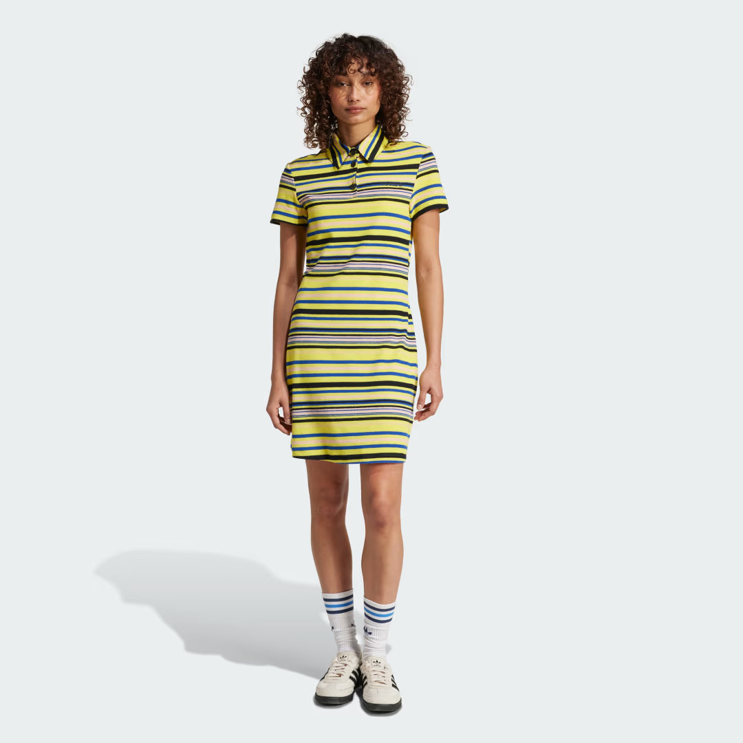 adidas Striped Towel Dress - Yellow | Free Shipping with adiClub | adidas US | adidas (US)