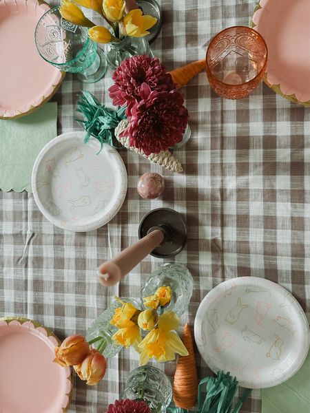 Easter spring table scape. Flowers are from Trader Joe’s 

#tablescape #spring #easter 

#LTKhome #LTKSeasonal #LTKfindsunder50