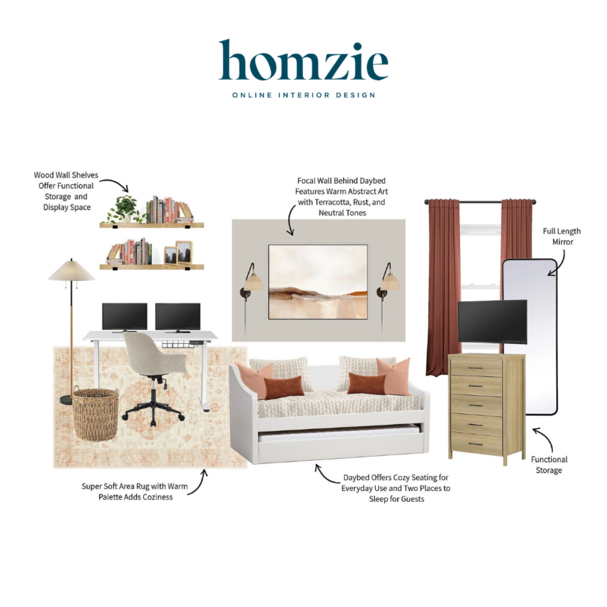 Boho home office & guest room! With trundle bed, standing desk, boho rug 

#LTKWorkwear #LTKFindsUnder100 #LTKHome