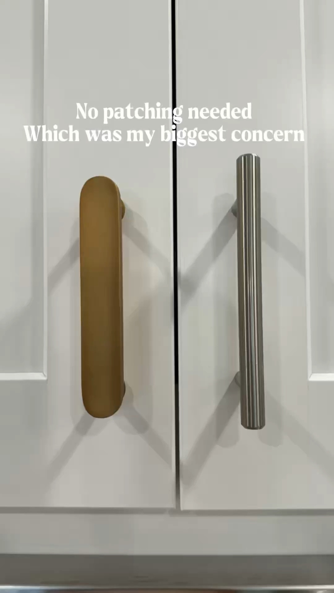 My biggest concern with changing hardware? Patching the old holes.

Turns out I didn’t need to worry. We only added one small hole and these still covered everything, so nothing had to be patched.

I did spend a little more on these, but for something I use every single day (and see constantly), it felt worth it. The warmer tone completely changed how my kitchen feels.

I used the 4” for the cabinets and drawers and the 6” for the pantry door. You can definitely mix and match.

Linked if you have the same problem ✨

@Crate & Barrel 

#LTKHome