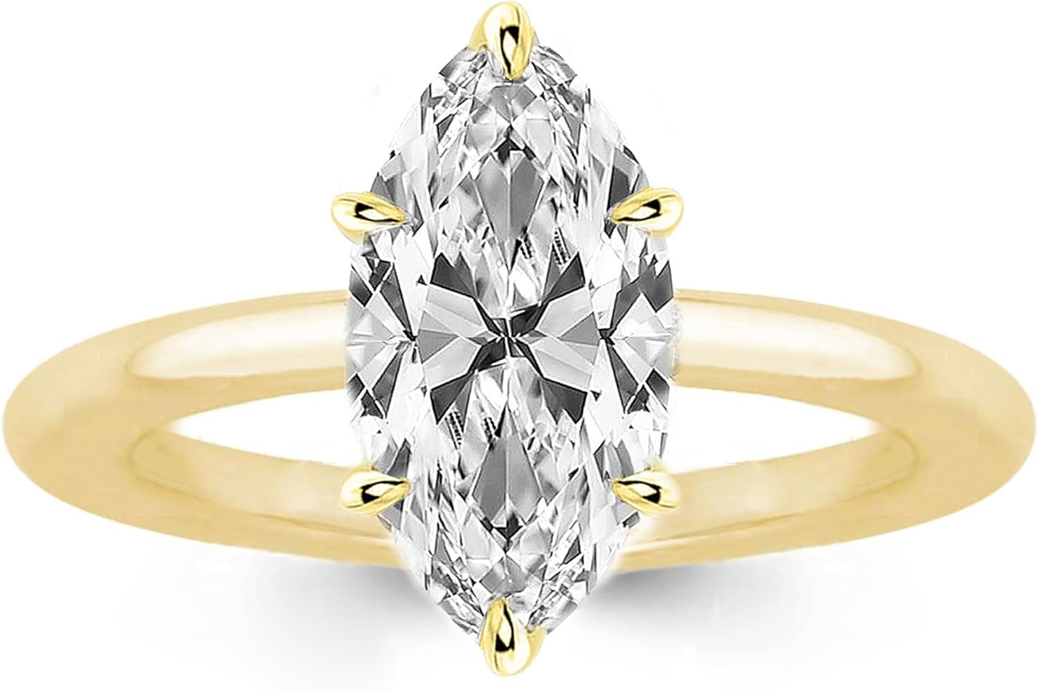 2CT/3.5CT Elongated Marquise Cut Engagement Ring,Simulated Diamond Promise Ring,925 Sterling Silv... | Amazon (US)