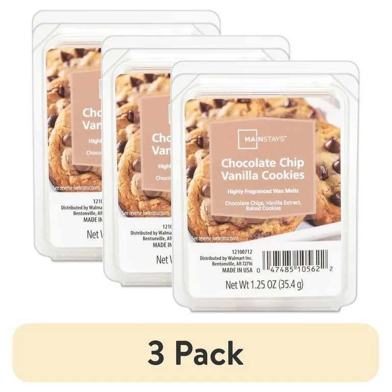 (3 pack) Mainstays Chocolate Chip Vanilla Cookies Scented Wax Melt, 1.25 oz | Walmart (US)
