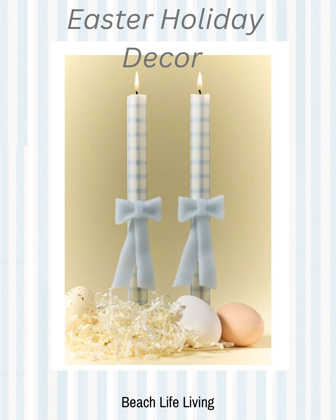 Blue gingham pillar candles with bows 

#LTKSpringSale #LTKHome