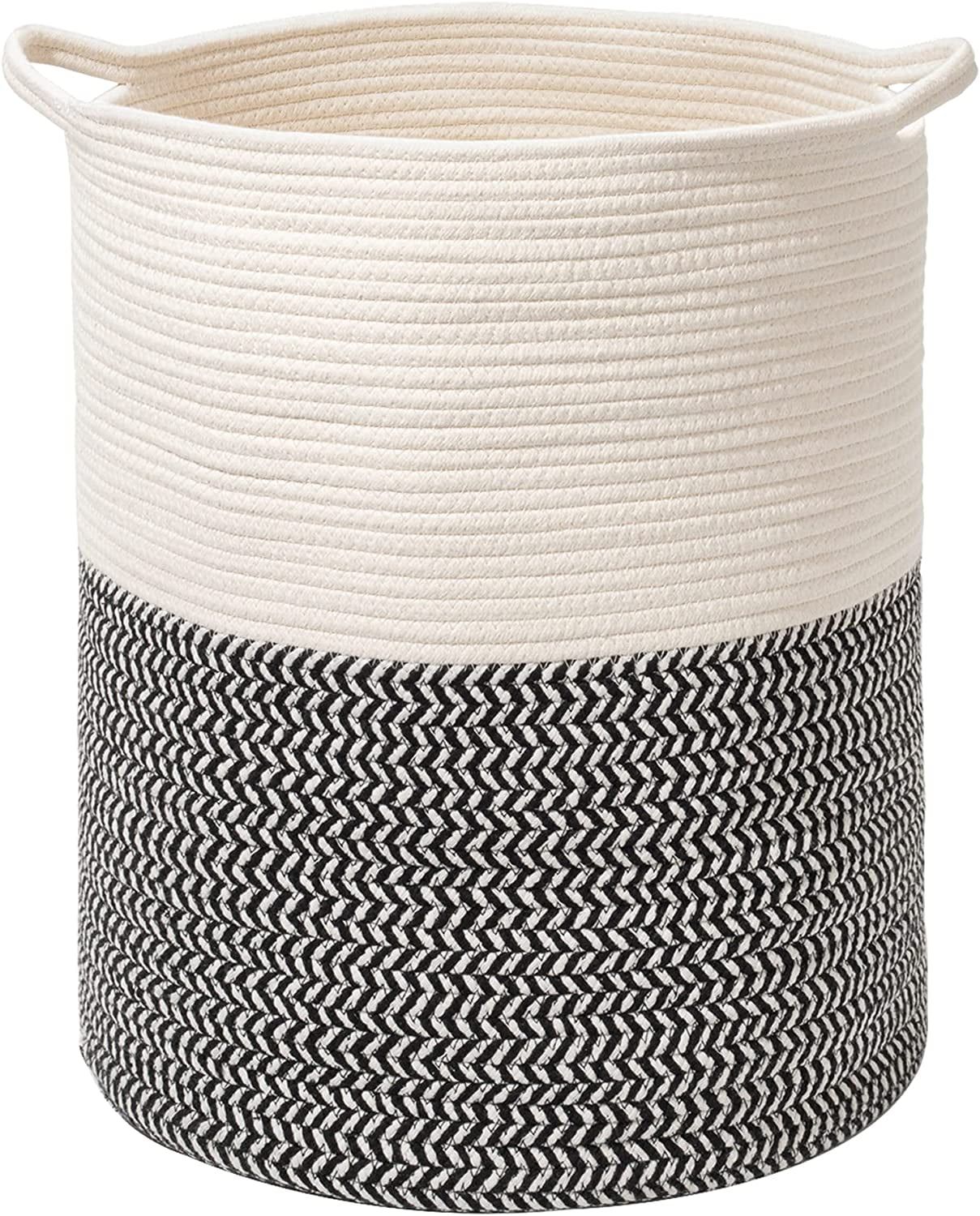 ROKR Laundry Hamper Woven Rope, Black and White | Walmart (US)
