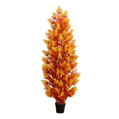 Nearly Natural 5-ft UV Resistant Autumn Artificial Fall Cedar Tree (Indoor/Outdoor) | Target
