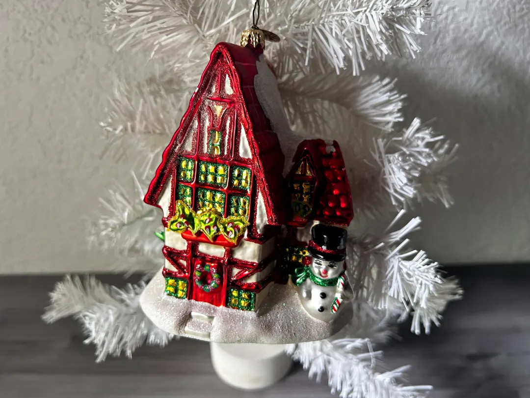 Vintage 5 Christopher Radko Holiday Hideaway Gingerbread House Handblown Glass Ornament - Etsy | Etsy (US)