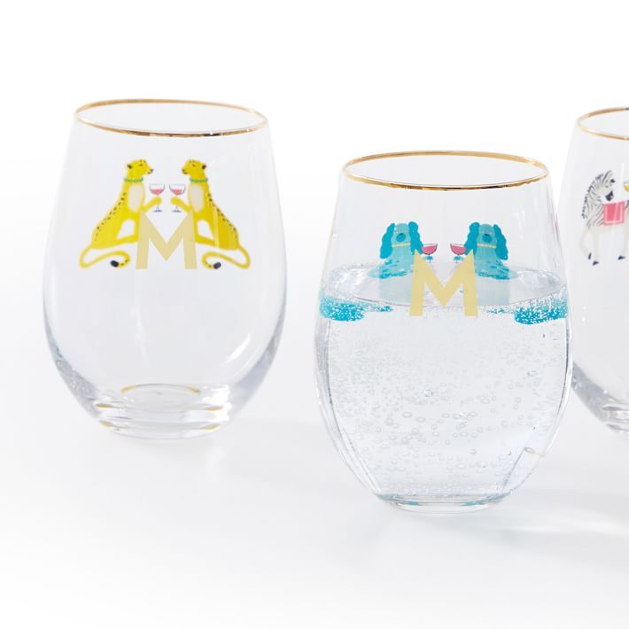 Party Animal Stemless Wine Glasses, Set of 4 | Mark and Graham