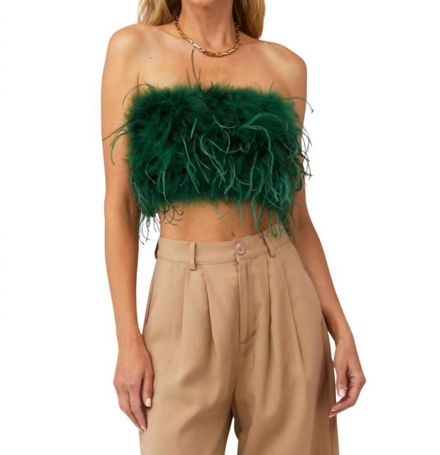 Zaina Top In Bottle Green | Shop Simon