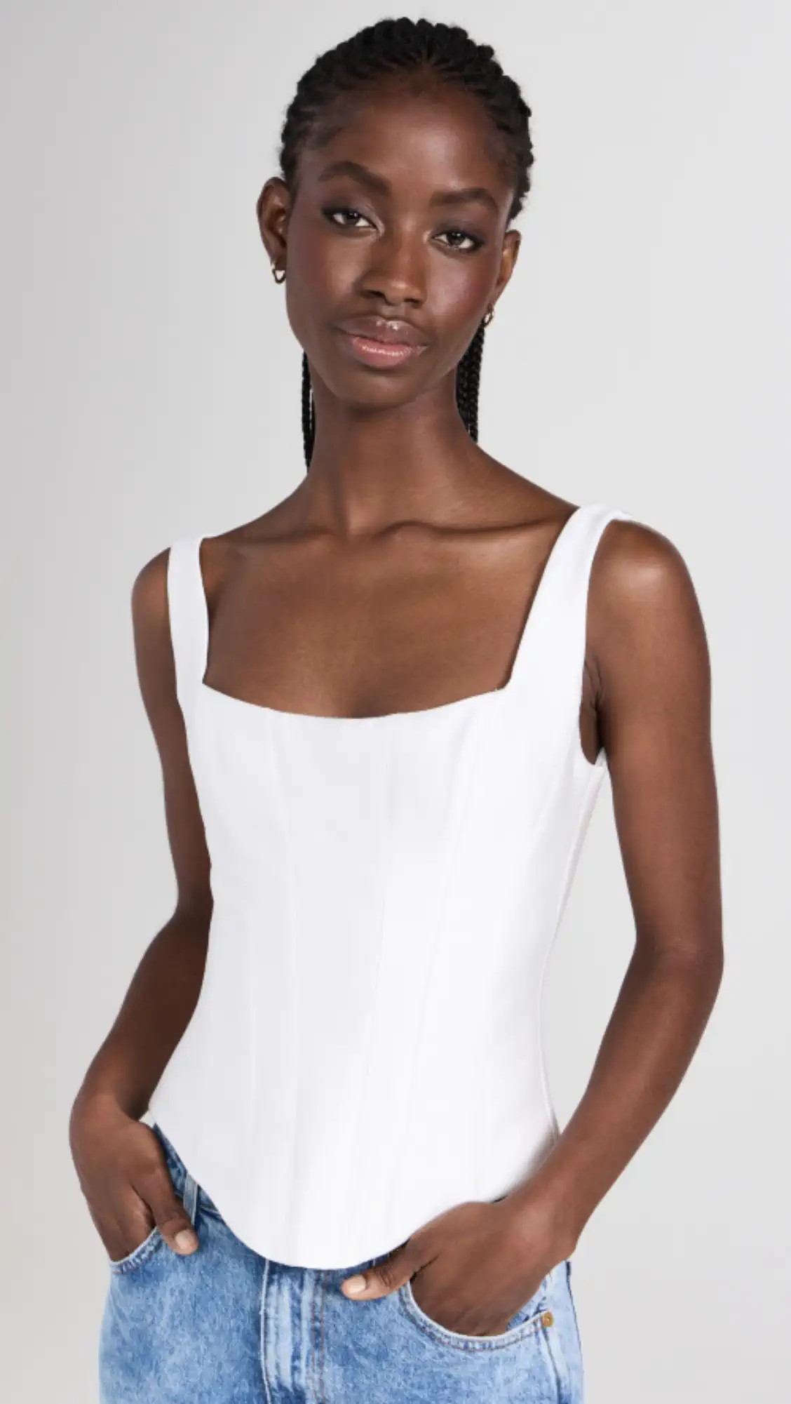 Rozie Corsets Satin Top with Stitching | Shopbop | Shopbop