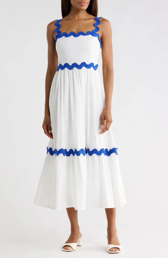 FLYING TOMATO Rickrack Trim Midi Dress | Nordstromrack | Nordstrom Rack