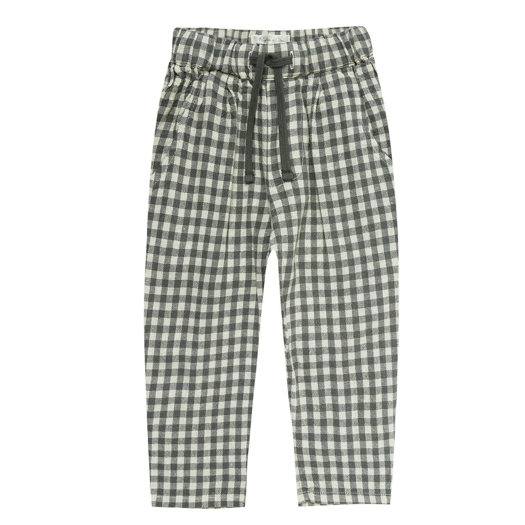 Rylee & Cru Ethan Trouser, Marine Gingham | SpearmintLOVE
