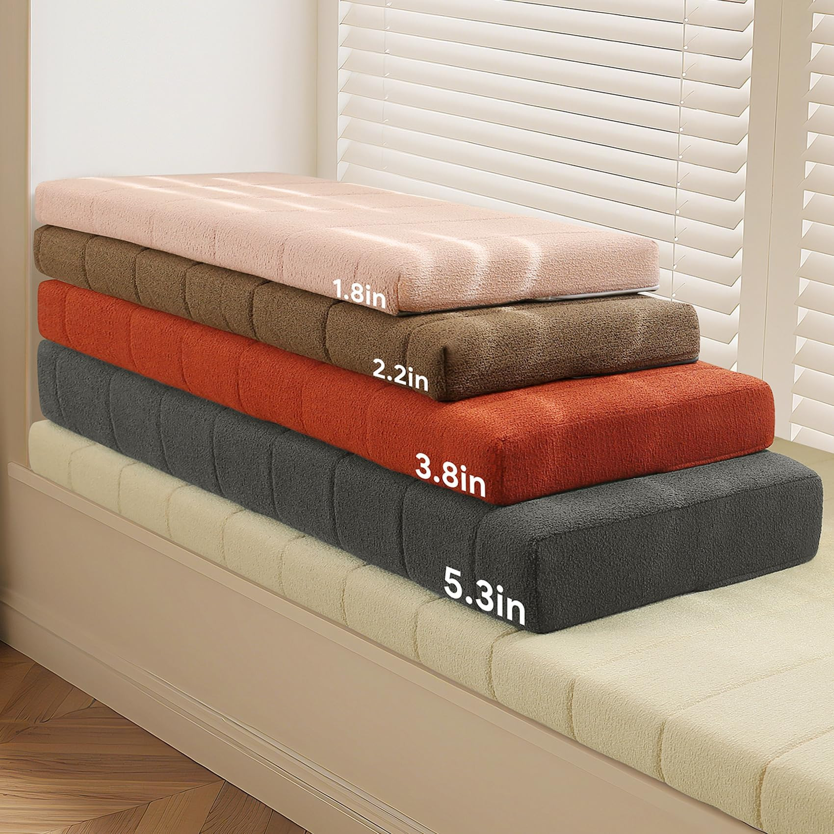 Custom Bay Window Cushion,Splash-Proof Window Seat Cushions Indoor,Customized Bench Seating Foam ... | Amazon (US)