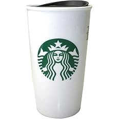 Starbucks Classic White and Green Coffee Traveler Tumbler Double Wall Ceramic Coffee Travel 12 oz | Amazon (US)