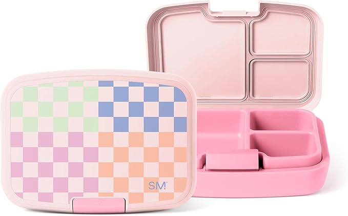 Simple Modern Kids Bento Box, Lunch Box | 3 Compartments | Checkered | Divided Lunch Container fo... | Amazon (US)