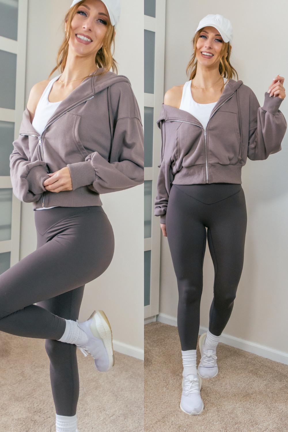 A cozy and comfy outfit that's perfect for a morning run or yoga session. I've had it over a year and it is still one of my go-to workout outfits!
I'm in a size small in the leggings in the mulch color. I'm also in a size small in the white tank. I went with the taupe color in the hoodie in a size medium.
 

 #LTKfitnessgoals #LTKActive #LTKFindsUnder50