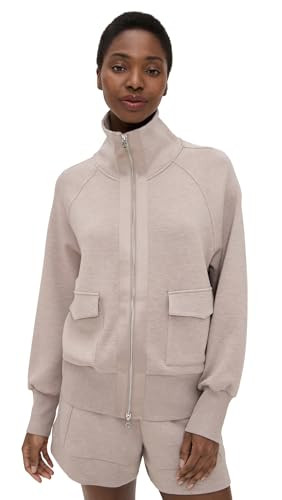 Varley Women's Roxbury Zip Through Sweatshirt, Taupe Marl, Tan, XL | Amazon (US)