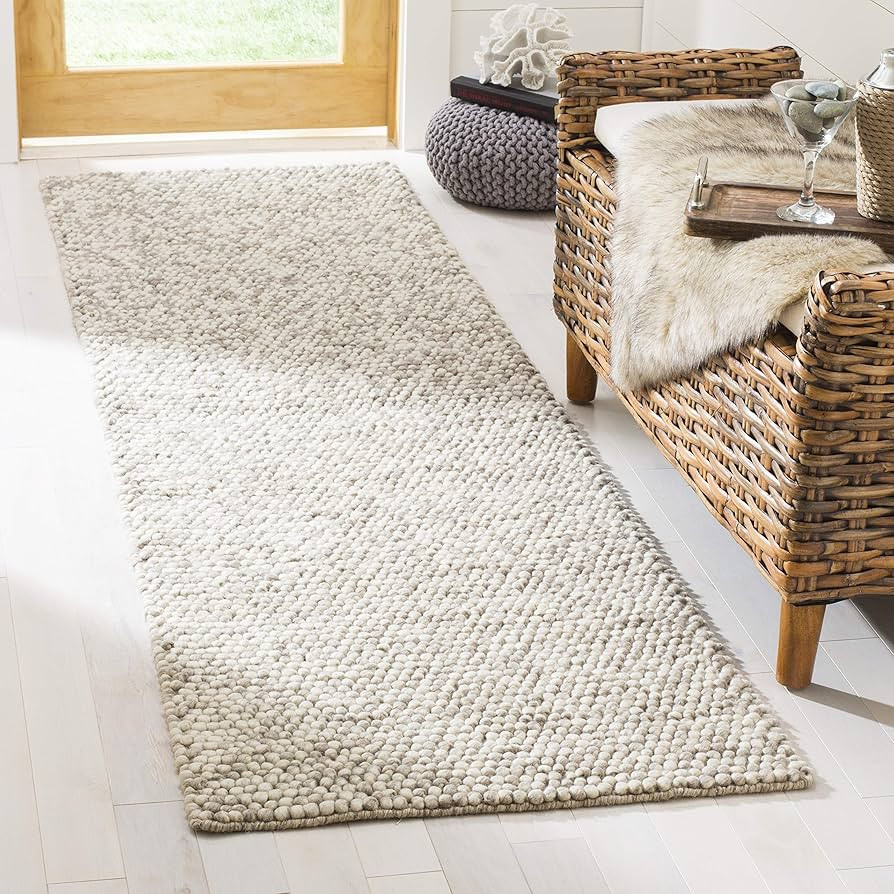 SAFAVIEH Natura Collection Runner Rug - 2' x 10', Beige, Handmade Wool, Ideal for High Traffic Ar... | Amazon (US)