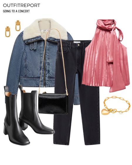 Denim jacket coat pink top black skinny jeans and Chelsea boots 

#LTKshoecrush #LTKitbag #LTKstyletip