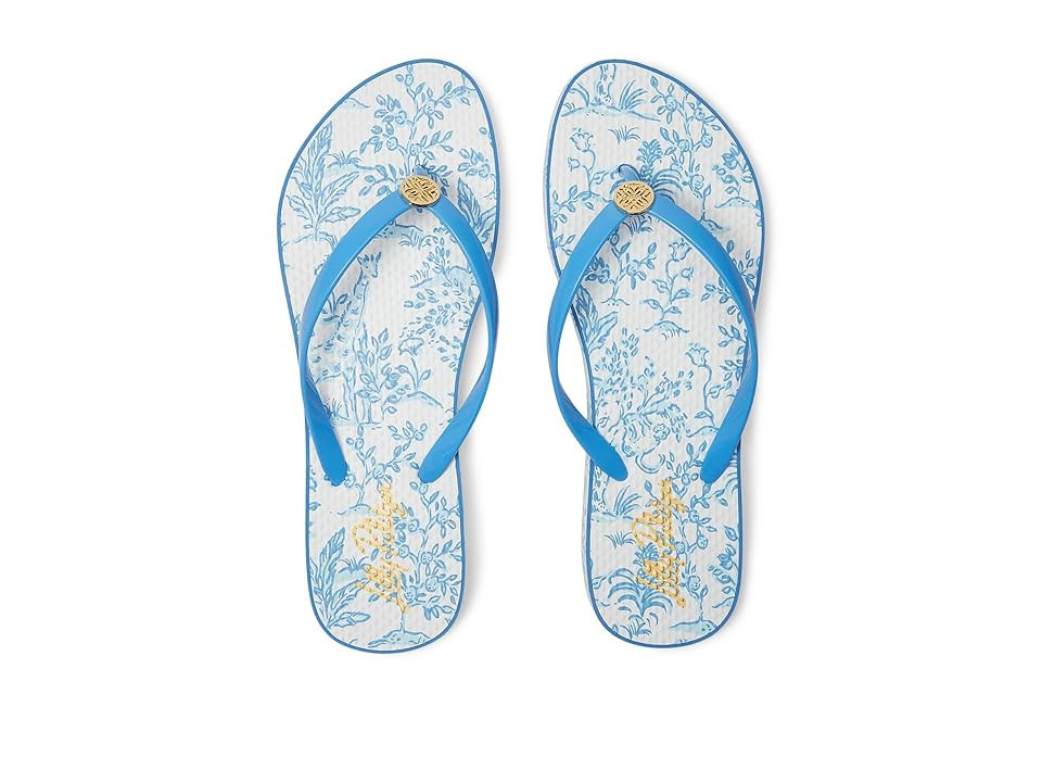 Lilly Pulitzer Pool Flip-Flop Women's Shoes Resort White Tall Tales Shoe : 5-6 M, Synthetic | Zappos