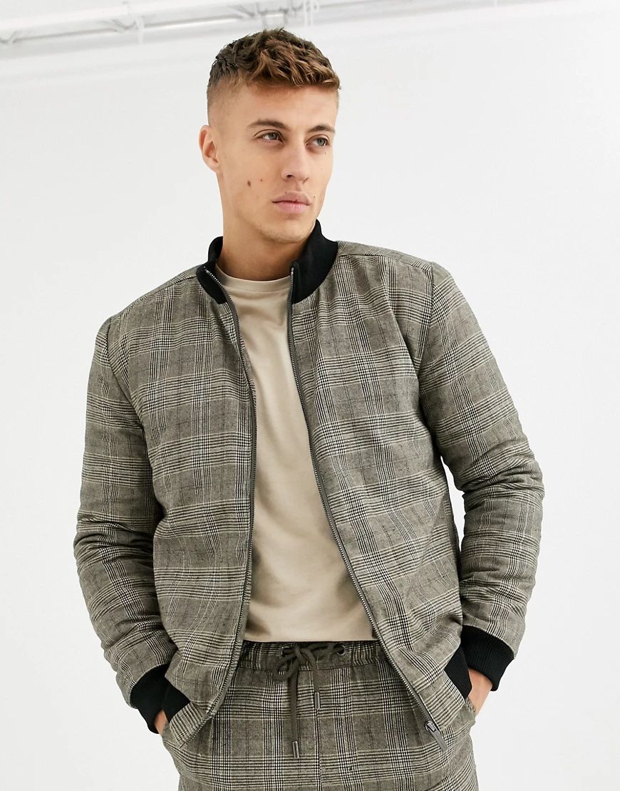 Native Youth wicker plaid bomber CO-ORD-Brown | ASOS (Global)