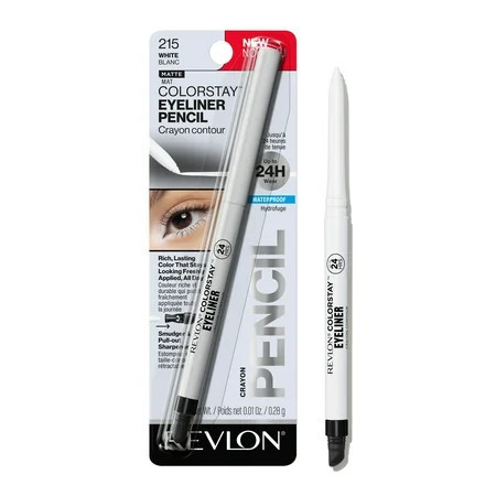 Revlon ColorStay Waterproof Eyeliner Pencil Built-In Sharpener 215 White 0.01 oz | Walmart (US)